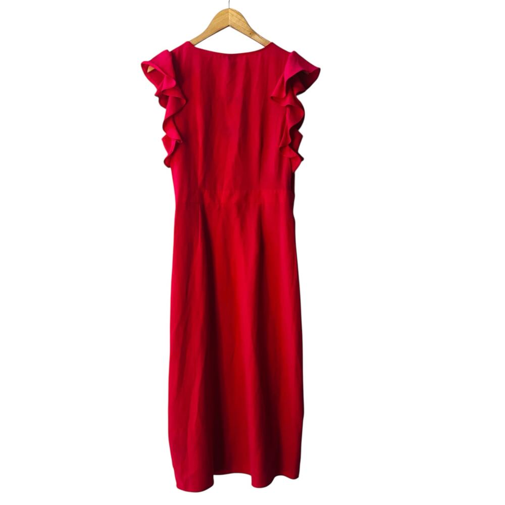 Who What Wear Pink Ruffles Sleeveless Wrap Dress Size M Medium NWT - Picture 3 of 7